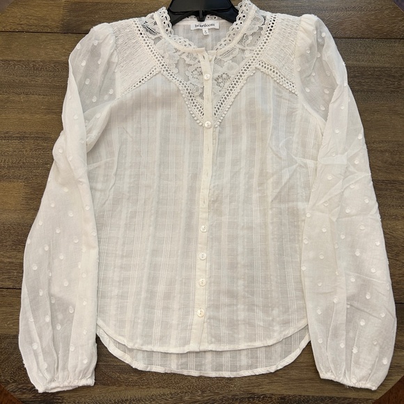 Heartloom White Boho Long Sleeve Blouse (S) - Picture 1 of 4